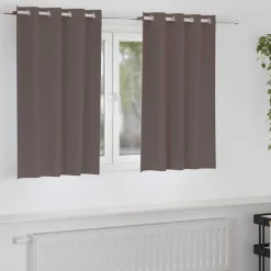 vidaXL Mørklægningsgardiner med ringe 2 pcs Mørk Brun 140 x 140 cm