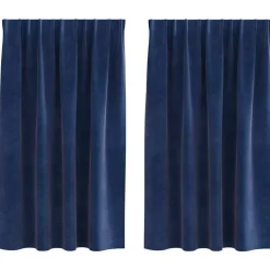 vidaXL Mørklægningsgardiner 2 pcs Mørk blå 140 x 140 cm Fløjl