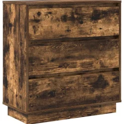 vidaXL Natskab med skuffe Røget eg 71 x 34,5 x 75 cm Konstrueret træ