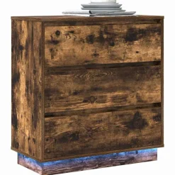 vidaXL Natskab med skuffe Røget eg 71 x 34,5 x 75 cm Konstrueret træ