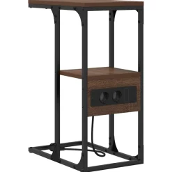 vidaXL Natskab med skuffe Brun eg 41.5 x 26 x 60.5 cm Konstrueret træ