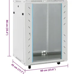 vidaXL netværksskab 60x45x86 cm 15U 19