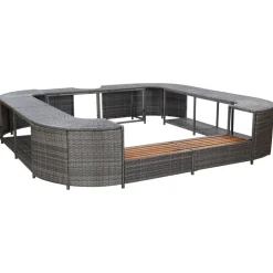vidaXL omkrans til spabad 268x268x55 cm polyrattan grå