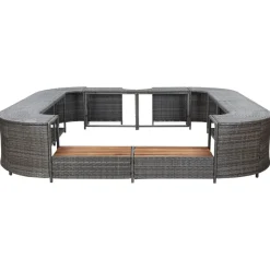 vidaXL omkrans til spabad 268x268x55 cm polyrattan grå