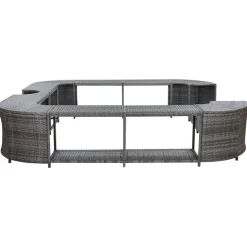 vidaXL omkrans til spabad 268x268x55 cm polyrattan grå