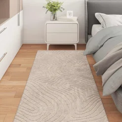 vidaXL Områdetæpper Rektangulær PALMERAS Beige 80 x 150 cm Polyester