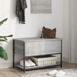 vidaXL opbevaringsbænk 70x42,5x47 cm konstrueret træ grå sonoma-eg