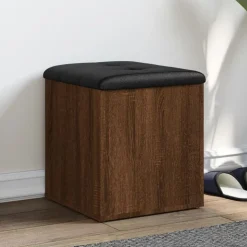 vidaXL opbevaringsbænk 42x42x45 cm konstrueret træ brun egetræsfarve
