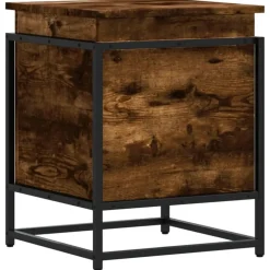 vidaXL opbevaringsboks med låg 40x40x51,5 cm konstrueret træ røget eg