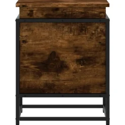 vidaXL opbevaringsboks med låg 40x40x51,5 cm konstrueret træ røget eg