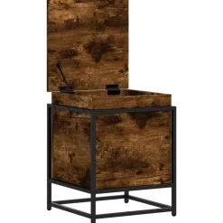 vidaXL opbevaringsboks med låg 40x40x51,5 cm konstrueret træ røget eg