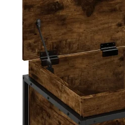 vidaXL opbevaringsboks med låg 40x40x51,5 cm konstrueret træ røget eg