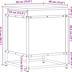 vidaXL opbevaringsboks med låg 40x40x51,5 cm konstrueret træ røget eg