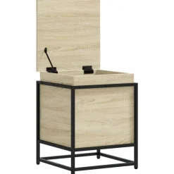 vidaXL opbevaringsboks med låg 40x40x51,5 cm konstrueret træ sonoma-eg