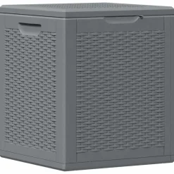 vidaXL opbevaringsboks til haven 90 l polyrattan grå