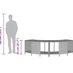 vidaXL opbevaringshylder til spabad 2 stk. polyrattan grå