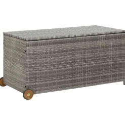 vidaXL opbevaringskasse til haven 120x65x61 cm polyrattan lysegrå