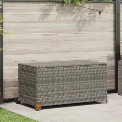 vidaXL opbevaringskasse til haven 120x65x61 cm polyrattan lysegrå