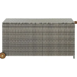 vidaXL opbevaringskasse til haven 120x65x61 cm polyrattan lysegrå