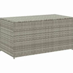 vidaXL opbevaringskasse til haven 100x50x50 cm polyrattan grå