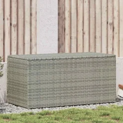 vidaXL opbevaringskasse til haven 100x50x50 cm polyrattan grå