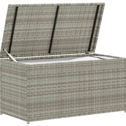 vidaXL opbevaringskasse til haven 100x50x50 cm polyrattan grå
