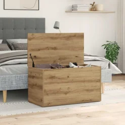 vidaXL opbevaringskasse 84x42x46 cm konstrueret træ kunsteg