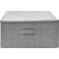 vidaXL opbevaringskasse 70x40x18 cm stof grå