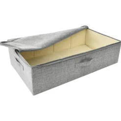 vidaXL opbevaringskasse 70x40x18 cm stof grå