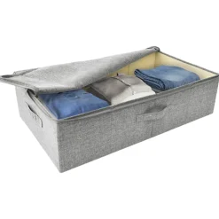 vidaXL opbevaringskasse 70x40x18 cm stof grå