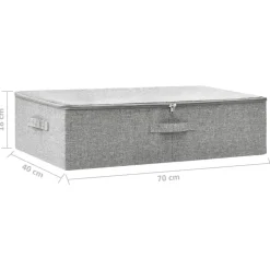 vidaXL opbevaringskasse 70x40x18 cm stof grå