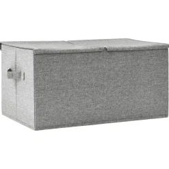 vidaXL opbevaringskasse 50x30x25 cm stof grå