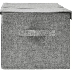 vidaXL opbevaringskasse 50x30x25 cm stof grå