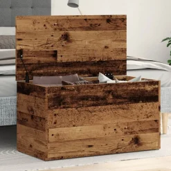 vidaXL opbevaringskasse 84x42x46 cm konstrueret træ antikt trælook