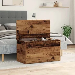 vidaXL opbevaringskasse 84x42x46 cm konstrueret træ antikt trælook