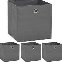vidaXL opbevaringskasser 4 stk. 32x32x32 cm ikke-vævet stof grey