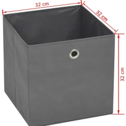 vidaXL opbevaringskasser 4 stk. 32x32x32 cm ikke-vævet stof grey