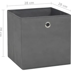 vidaXL opbevaringskasser 4 stk. ikke-vævet stof 28x28x28 cm grå