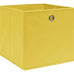 vidaXL opbevaringskasser 4 stk. ikke-vævet stof 28x28x28 cm gul