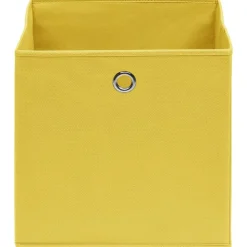 vidaXL opbevaringskasser 4 stk. ikke-vævet stof 28x28x28 cm gul