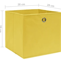 vidaXL opbevaringskasser 4 stk. ikke-vævet stof 28x28x28 cm gul