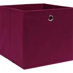 vidaXL opbevaringskasser 4 stk. ikke-vævet stof 28x28x28 cm mørkerød