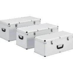 vidaXL opbevaringskufferter 3 stk. aluminium sølvfarvet