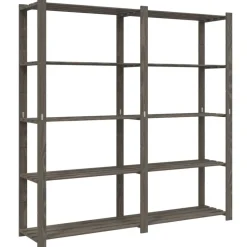 vidaXL opbevaringsreol 5 hylder 70x38x170 cm massivt fyrretræ grå