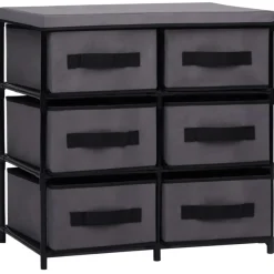 vidaXL opbevaringsreol med 6 skuffer 55x29x55 cm stål grå