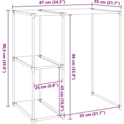 vidaXL opbevaringsreol over vaskemaskine 87x55x90,5 cm jern grå