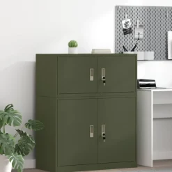 vidaXL Opbevaringsskab Oliven grøn 90 x 40 x 40 cm Stål