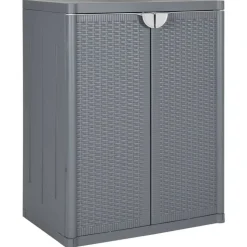 vidaXL opbevaringsskab til haven 65x45x88 cm polyrattan grå