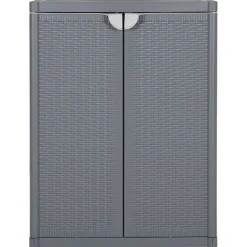 vidaXL opbevaringsskab til haven 65x45x88 cm polyrattan grå