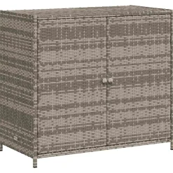 vidaXL opbevaringsskab til haven 83x45x76 cm polyrattan grå